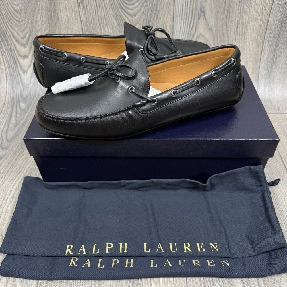 Ralph Lauren Purple Label Mens Harold Leather Tassel Driving Loafer Black 11.5 D